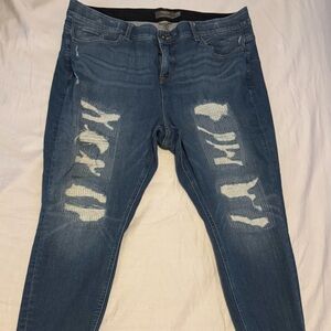 Torrid Distressed Skinny Jeans in Blue